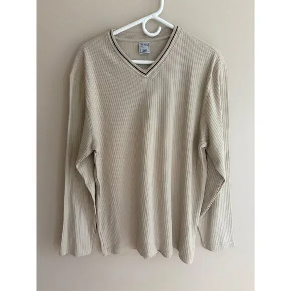 Old Navy Vintage Y2K Ribbed V-Neck Long Sleeve Sweater (Men’s L) NWT - Picture 2 of 11